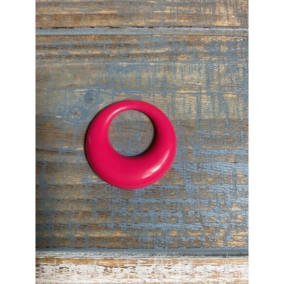 Pink Acrylic Round Crescent Necklace Pendant - Picture 1 of 4